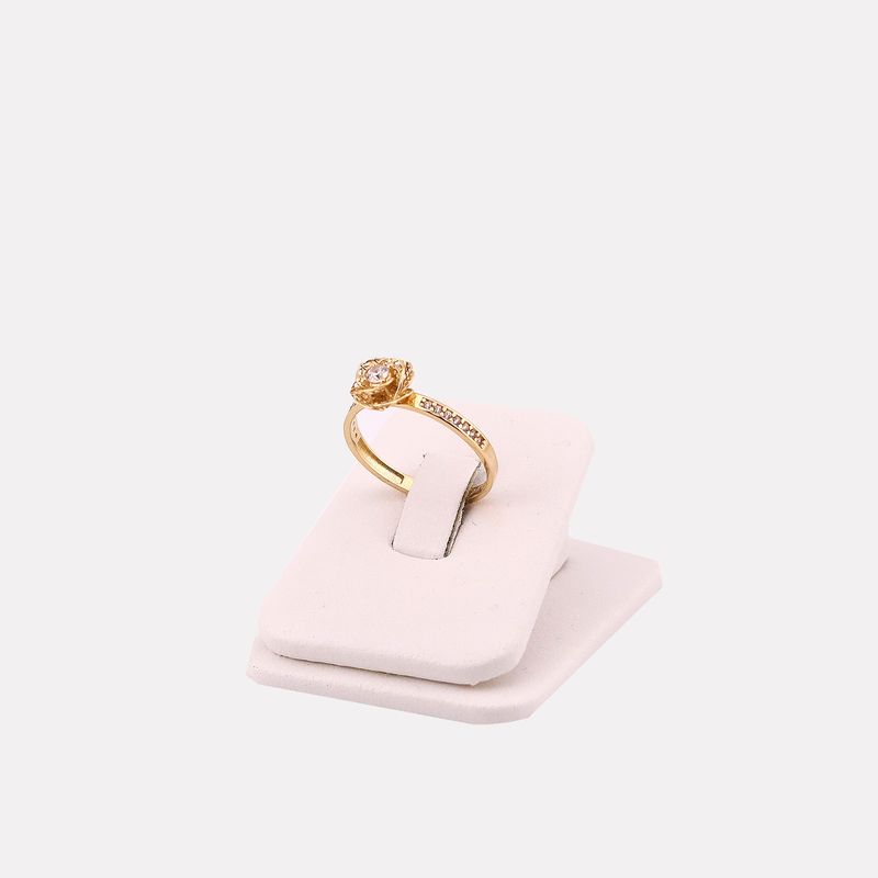 Anillo Flor C/p Bca 14k 2.2g #8